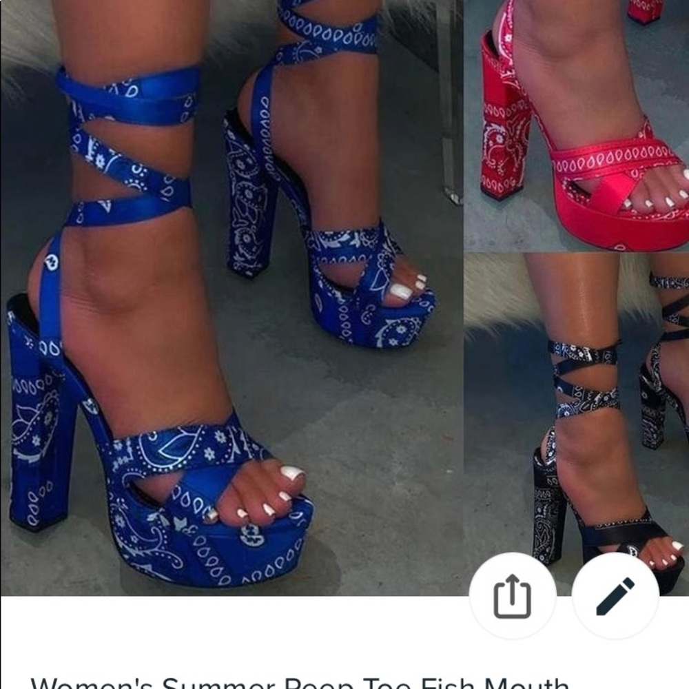 Bandana style lace up heels from wish